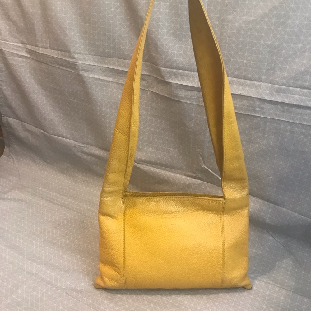 Groom Paris Yellow Pebbled Leather Zen Crossbody Bag